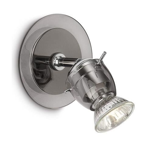 Organza - Spot Singolo In Metallo Nero Traslucido E Vetro Max 50 W - Foto 1
