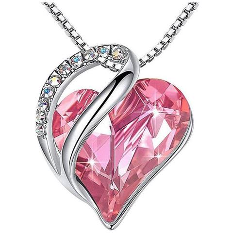 Collana Con Ciondolo Cuore Rosa/argento - Foto 1