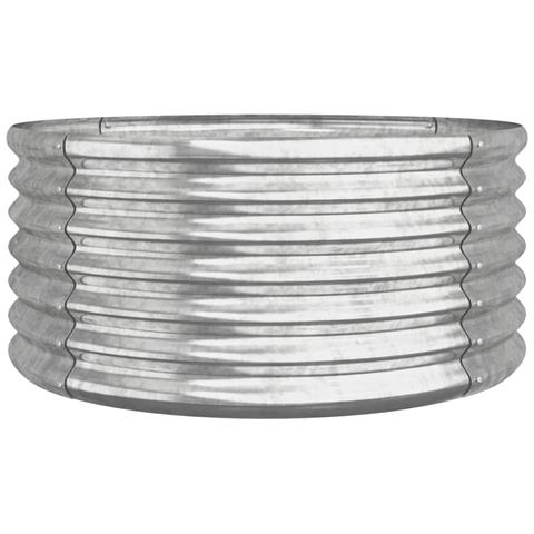 Vaso Giardino Acciaio Verniciato a Polvere 80x80x36 cm Argento - Foto 1