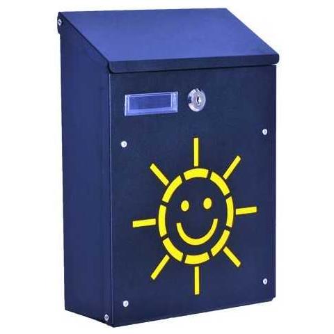 Cassetta Per Lettere Blinky Sole In Acciaio Nero 21x8,5x30h. - Foto 1