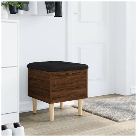 Panca Portaoggetti Rovere Marrone 42x42x46 Cm Legno Multistrato - Foto 3