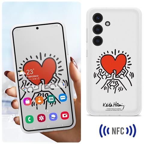 Cover Flipsuit S24 Plus Personalizzabile Keith Haring, Grigio Chiaro - Foto 5