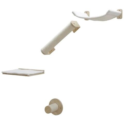 Parete Arrampicata Per Gatti Alps 52x14x33 Cm Naturale E Bianco - Foto 1