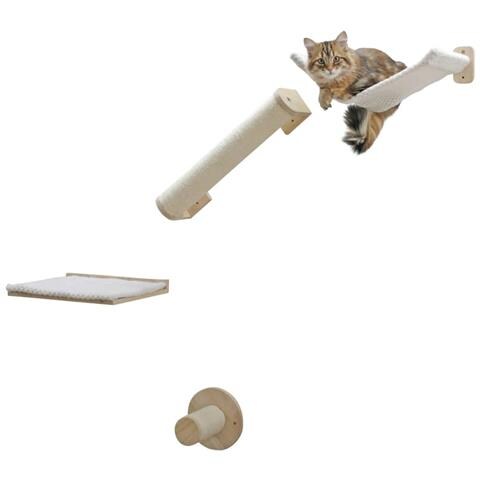 Parete Arrampicata Per Gatti Alps 52x14x33 Cm Naturale E Bianco - Foto 2