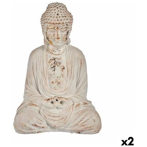 Statua Decorativa Da Giardino Buddha Poliresina 22,5 X 40,5 X 27 Cm (2 Unità) - Foto 1