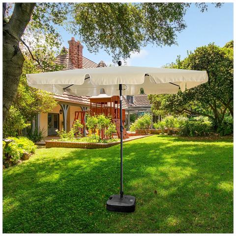 Ombrellone da Giardino FLOKS con Protezione UV, Colore Beige, 200x123x235 cm - Foto 6