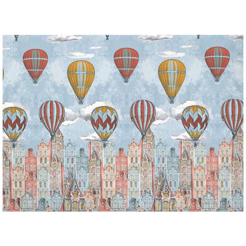 Copriletto Piquet Primavera Estate 100% Cotone Disegno Volare Piazza E Mezza Arancio - Foto 5