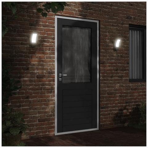 Applique Per Esterni Con Led 2 Pz Nere Alluminio Pressofuso - Foto 3