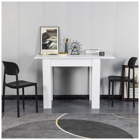 Tavolo Allungabile Cucina Sala Pranzo Da 90 A 120 X60x78cm Bianco Estensibile - Foto 2