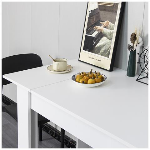Tavolo Allungabile Cucina Sala Pranzo Da 90 A 120 X60x78cm Bianco Estensibile - Foto 5