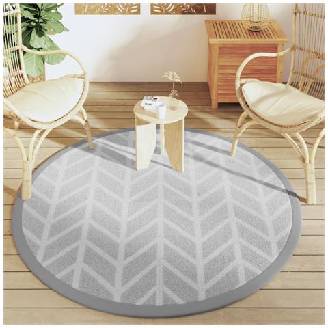 Tappeto Da Esterno Grigio 160 Cm In Pp - Foto 3