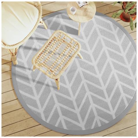 Tappeto Da Esterno Grigio 160 Cm In Pp - Foto 1