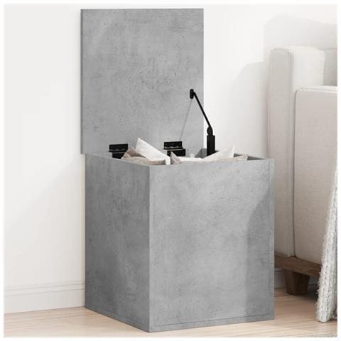 Contenitore Grigio Cemento 40x42x46 Cm In Legno Multistrato - Foto 1