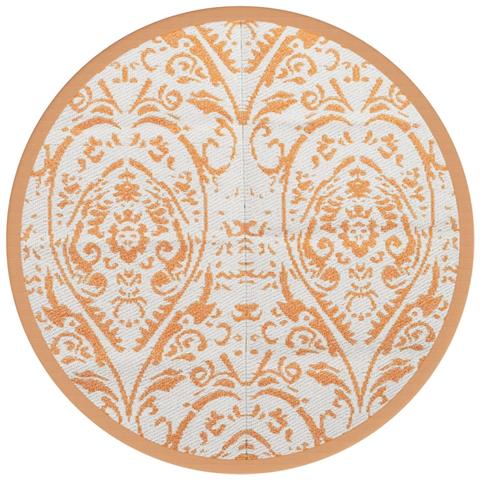 Tappeto Da Esterno Arancione E Bianco 120 Cm In Pp - Foto 2