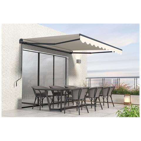 Tenda Da Sole 3x2,5m - - Vecchio - Retrattile - Idrorepellente - Beige - Anti-uv - Superficie 7,5m² - Tessuto Premium 320m² - Foto 1
