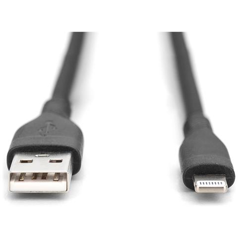 Cavo di collegamento in silicone Lightning, USB-A - Lightning 0,5 m, nero - Foto 2