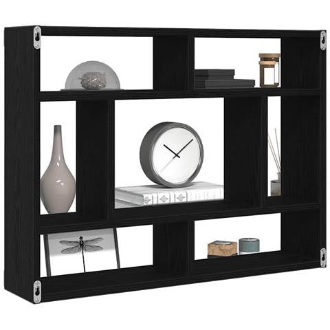 Mensola a Muro Rovere Nero 75x16x55 cm in Legno Multistrato - Foto 2