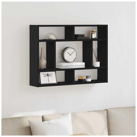 Mensola a Muro Rovere Nero 75x16x55 cm in Legno Multistrato - Foto 9
