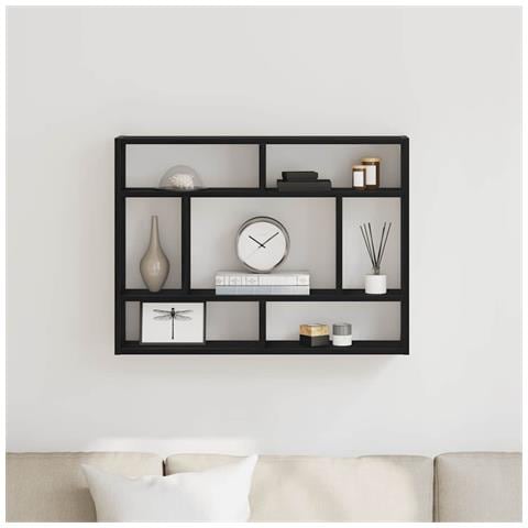 Mensola a Muro Rovere Nero 75x16x55 cm in Legno Multistrato - Foto 1