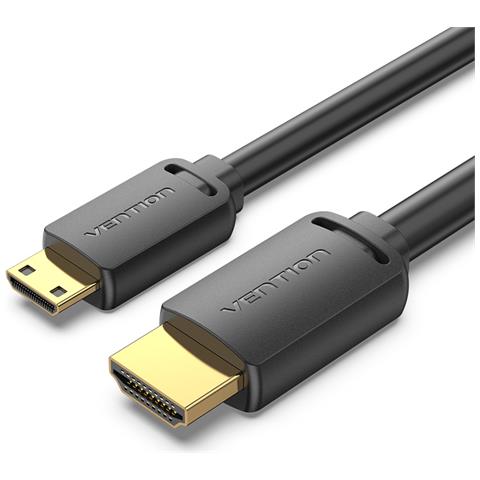 AGHBG cavo HDMI 1,5 m HDMI Type C (Mini) HDMI tipo A (Standard) Nero - Foto 1