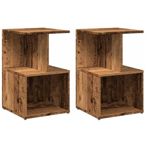 Comodini Legno Vecchio 2 Pz 35x35x55 Cm In Legno Multistrato - Foto 2
