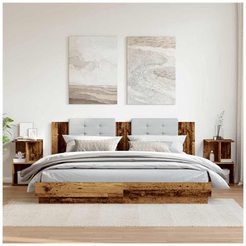 Comodini Legno Vecchio 2 Pz 35x35x55 Cm In Legno Multistrato - Foto 3