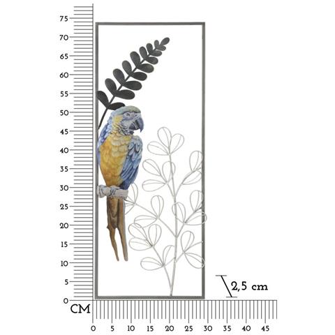 Decorazione In Metallo 3d Pappagallo - Multicolore - Metallo - 28,6x2,5x74,3 Cm - Foto 6