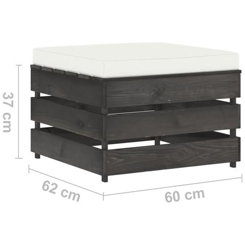Set Salotto Da Giardino 2pz Con Cuscini Legno Impregnato Grigio - Foto 8