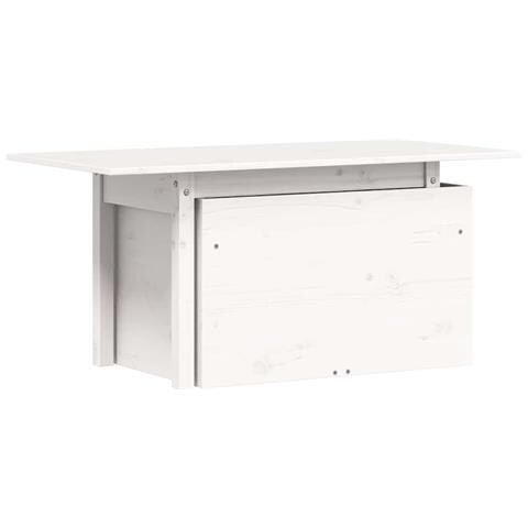 Lusso Casadino -  Tavolo Da Giardino Bianco 100x50x75cm In Legno Massello Di Pino - Foto 1