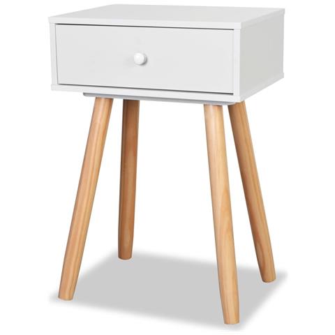 Lusso Casadino -  Comodini Set 2 Pz In Massello Di Pino 40x30x61 Cm Bianchi - Foto 2