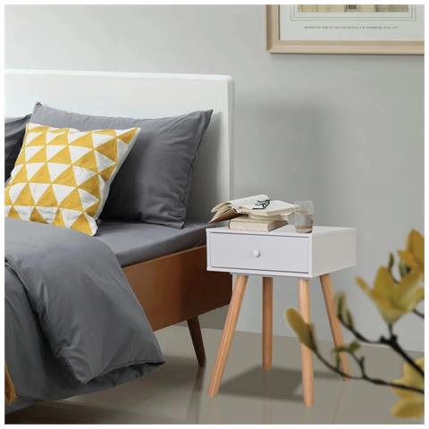 Lusso Casadino -  Comodini Set 2 Pz In Massello Di Pino 40x30x61 Cm Bianchi - Foto 8