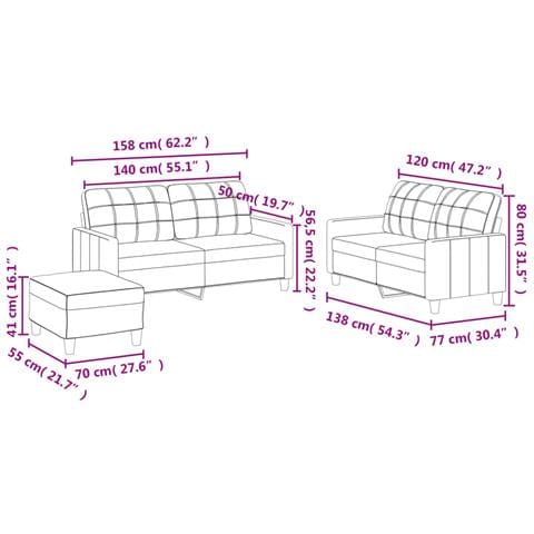 Set di Divani 3 pz con Cuscini Nero in Similpelle - Foto 9