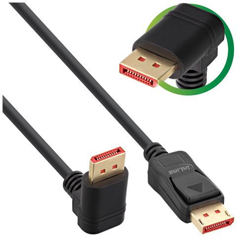 Cavo DisplayPort 1.4, 8K4K, angolato verso il basso, 3m - Foto 1