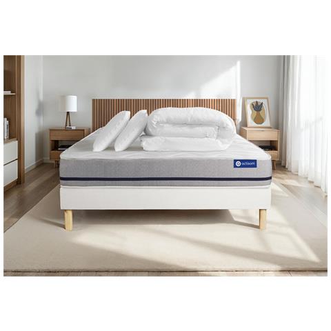 Pacchetto Letto Completo - Materasso 160x200cm + Box Spring Con Doghe (kit) + 2 Cuscini + Piumino - Actilatex Soft - Foto 1