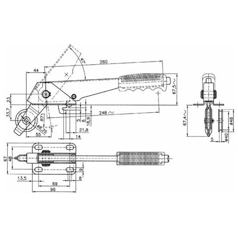 Leva Freno Corta Con Forcella Chiusa E Cremagliera Fissa - Rapporto 1x3,4 - Foto 2
