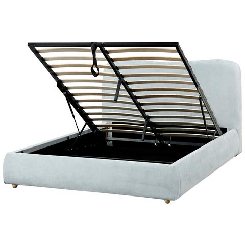 Letto Contenitore Tessuto Blagnac 140 X 200 Cm Azzurro - Foto 2