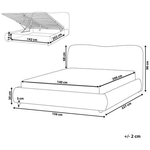 Letto Contenitore Tessuto Blagnac 140 X 200 Cm Azzurro - Foto 8