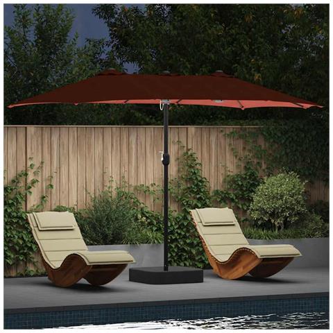 Ombrello da giardino Terracotta 385 x 209 x 244 cm Tessuto - Foto 2