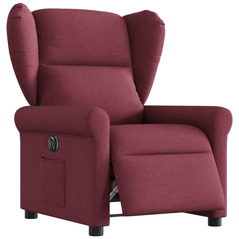 Poltrona Elettrica Reclinabile Rosso Vino in Tessuto - Foto 1
