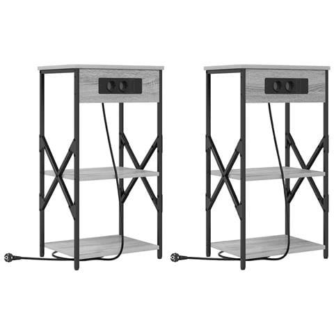 Mobiletti da Notte 2 pcs Grigio sonoma 41 x 31 x 76 cm - Foto 1