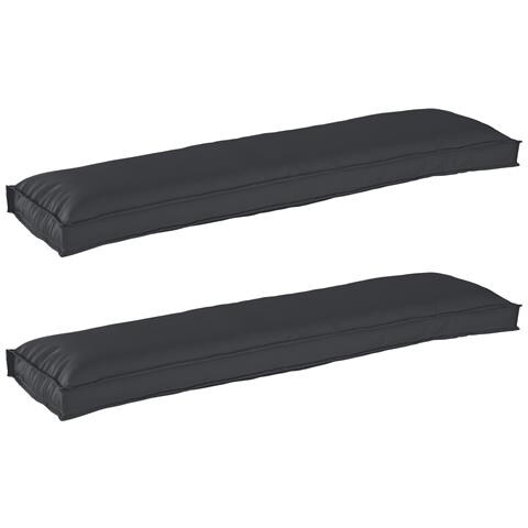 Set di Cuscini per Pallet 2 pcs Nero 150 x 40 x 8 cm Tessuto - Foto 1