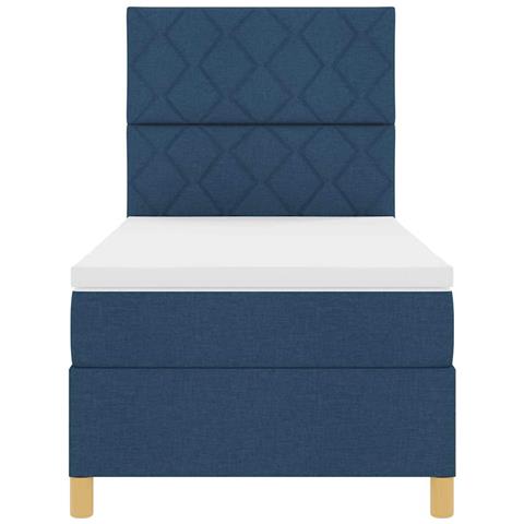 Letto a molle con materasso Blu 90 x 190 cm Tessuto - Foto 9
