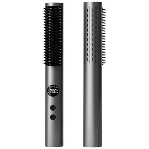 Spazzola Elettrica Lisciante Per Capelli: Temperatura Regolabile, Voltaggio Universale 110-230v Black - Foto 1