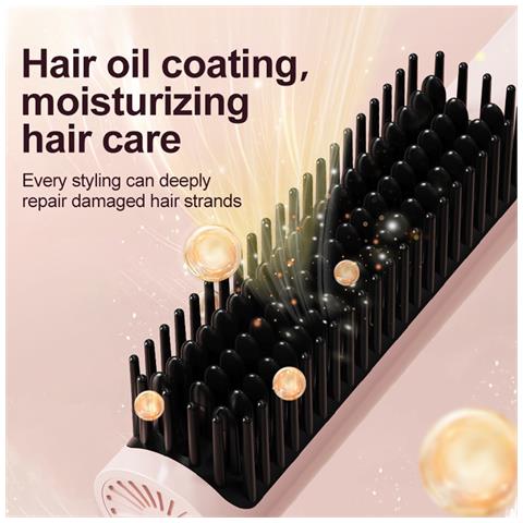 Spazzola Elettrica Lisciante Per Capelli: Temperatura Regolabile, Voltaggio Universale 110-230v Black - Foto 4