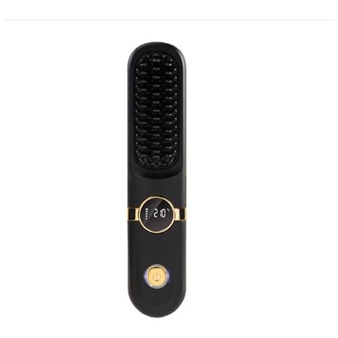 Mini Spazzola Lisciante Portatile Senza Fili - Ceramica, Anti-scottatura 3d, Controllo Temperatura Intelligente Black - Foto 1