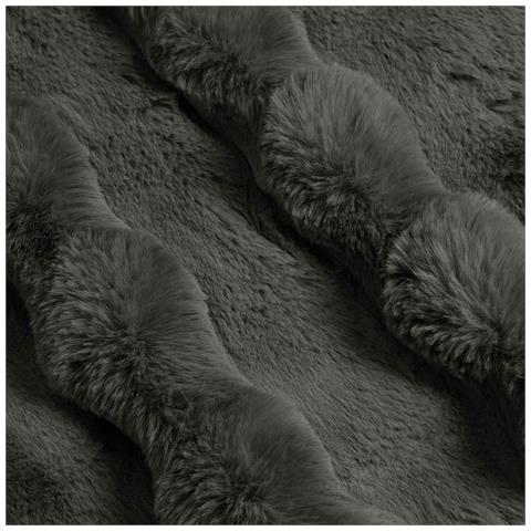 Coperta in Pelliccia di Coniglio Finta 4 pcs Grigio scuro - Foto 9
