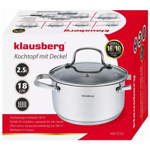 KB-7212 Pentola in acciaio inossidabile da 2,5 l con coperchio in vetro temperato - Foto 6