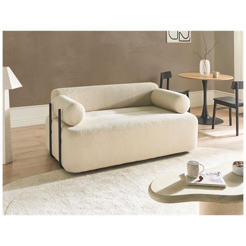 Divano 2 Posti Elva Bouclé Bianco Sporco - Foto 1