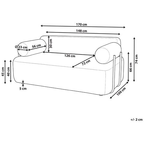 Divano 2 Posti Elva Bouclé Bianco Sporco - Foto 7