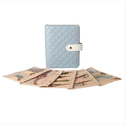 Custodia Portagioie Portatile - Astuccio Pieghevole Da Viaggio Per Gioielli Blue - Foto 1
